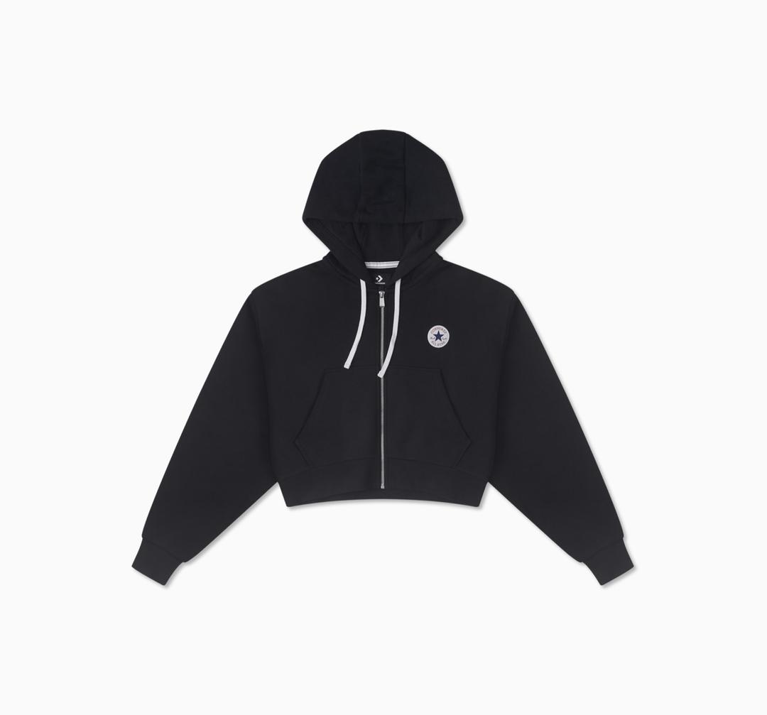 레트로 풀-집 후드티 컨버스 블랙