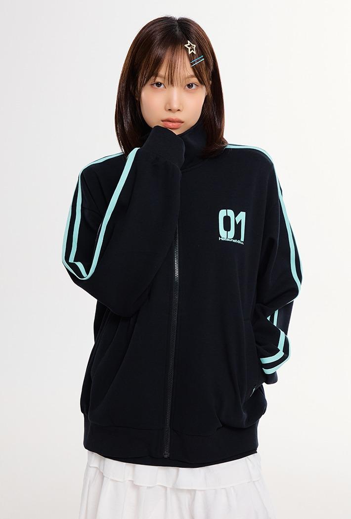 [1/9 순차출고] [하츠네미쿠] 트랙 재킷(BLACK)_SPJJG11U01