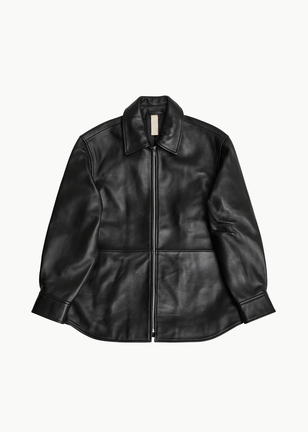 leather shirt, black