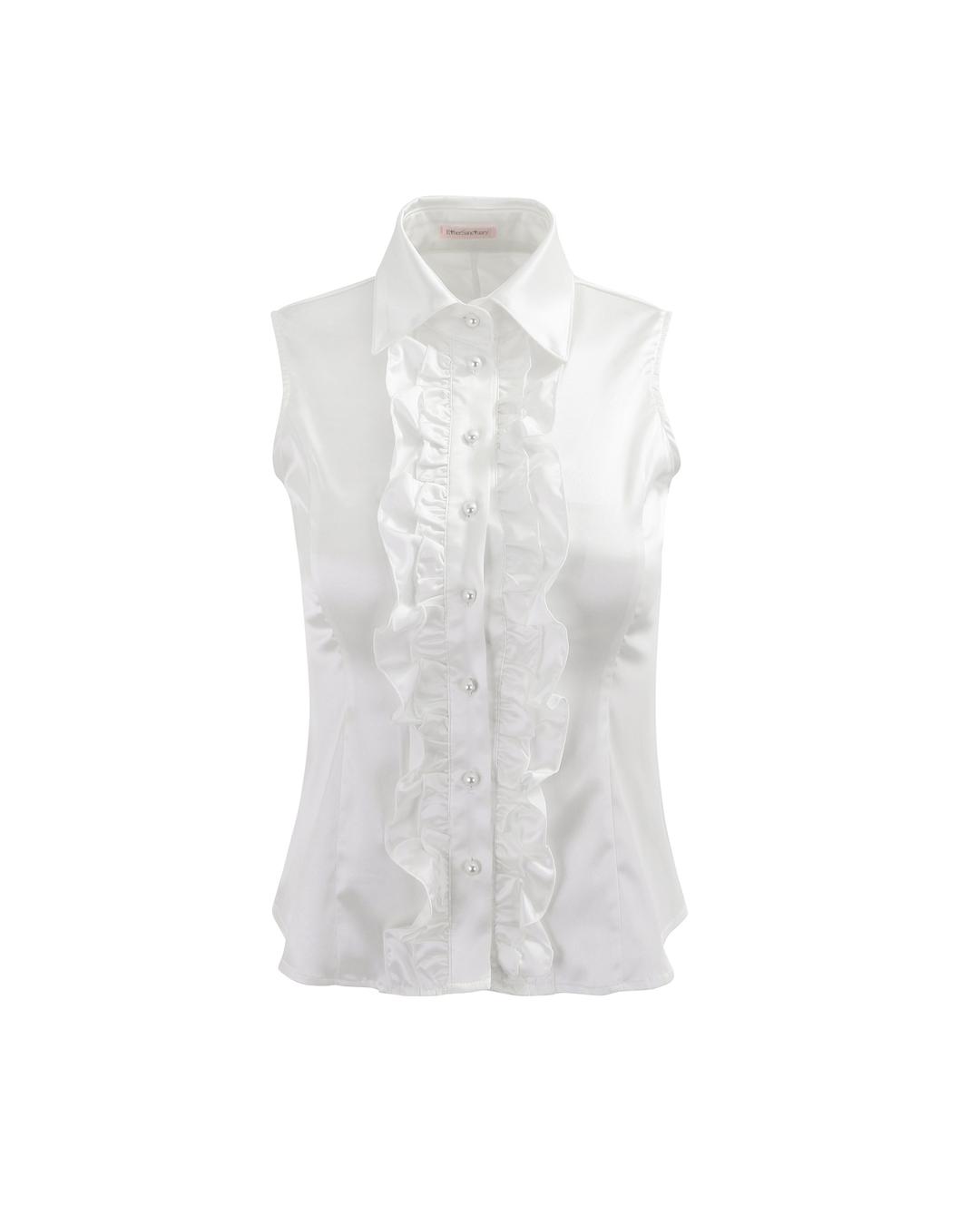 Silk Ruffled Blouse (White)