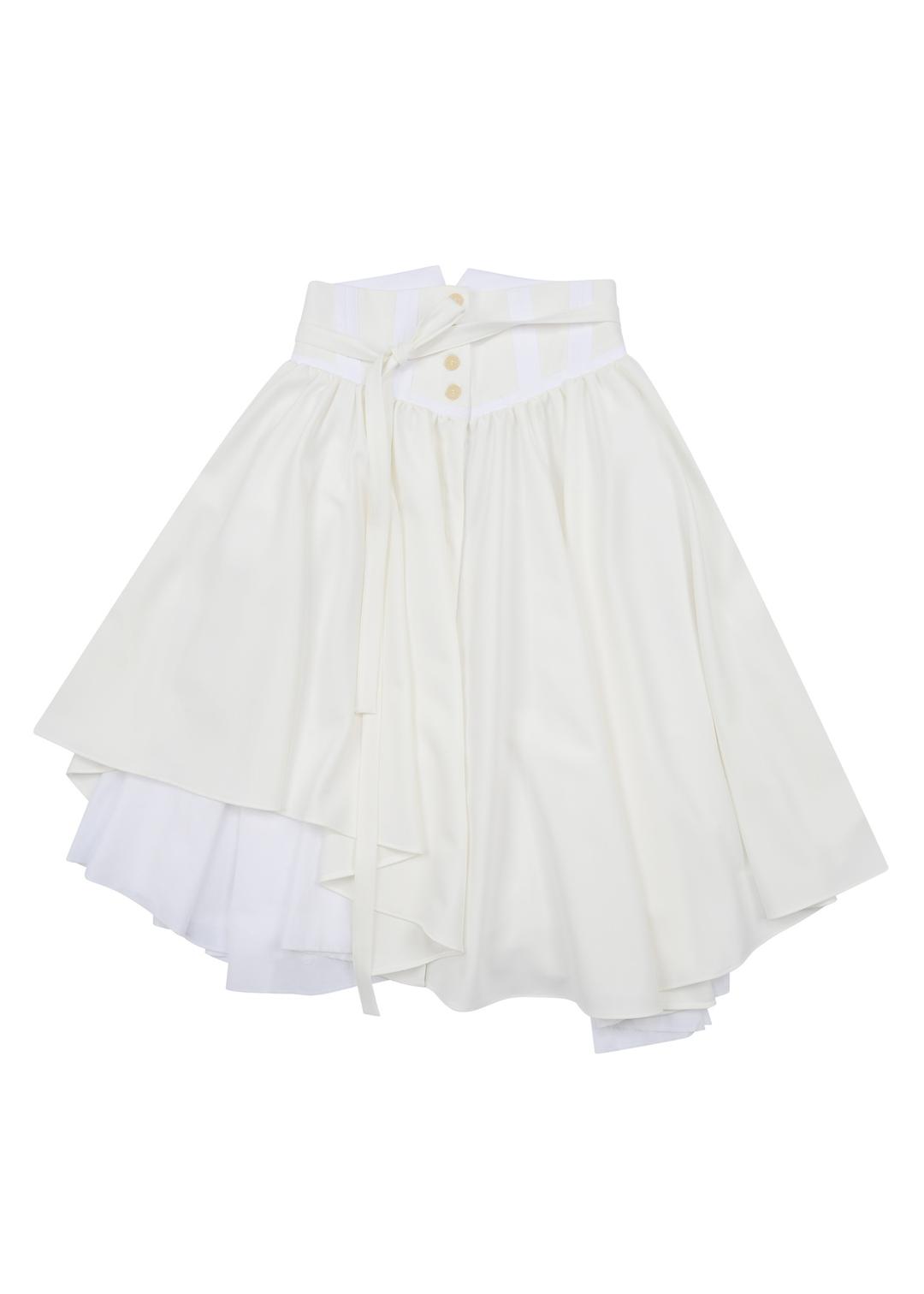 Corset Ruffle Skirt in white