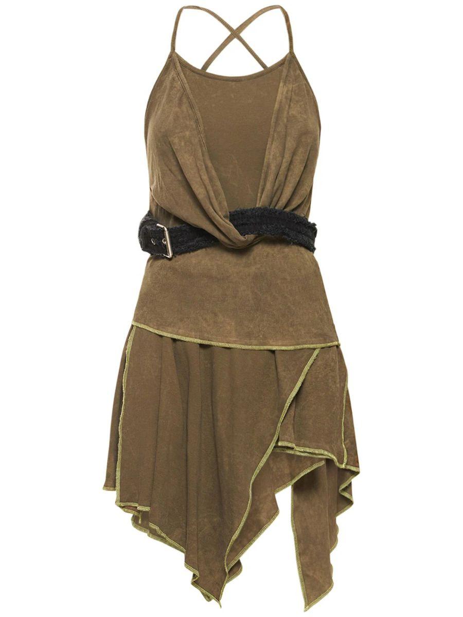 23 SS 디젤 여성 D plumy 벨티드 저지 미니 드레스 77I G5H011