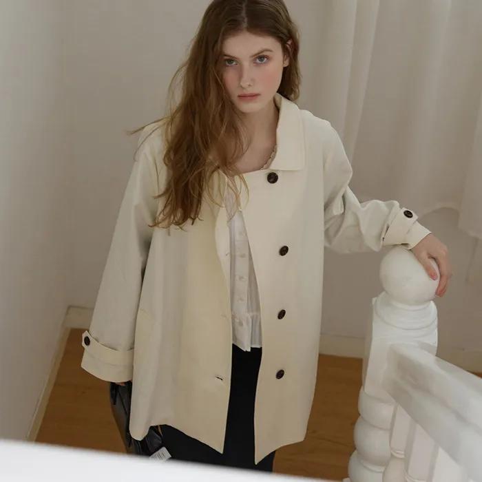 다이닝 하프 트렌치 코트 ( 크림 )