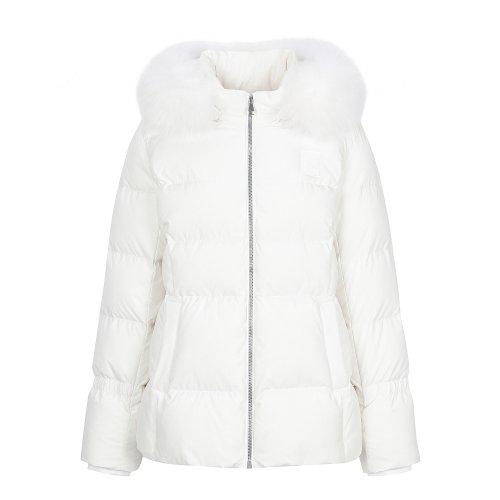 Hood Fur Down Jumper_White