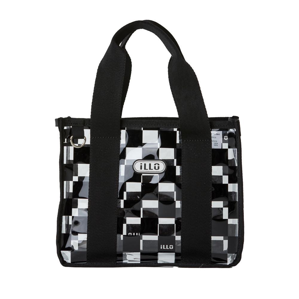 일로 보부백 강아지 체커보드 PVC 가벼운 산책가방