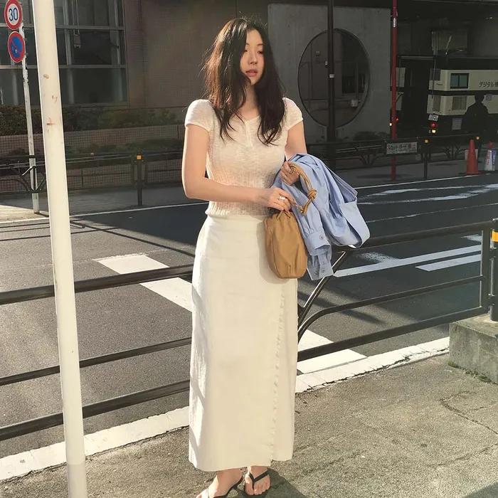 [곰송이gomsongyi X 29Edition] LINEN LONG SKIRT_WHITE