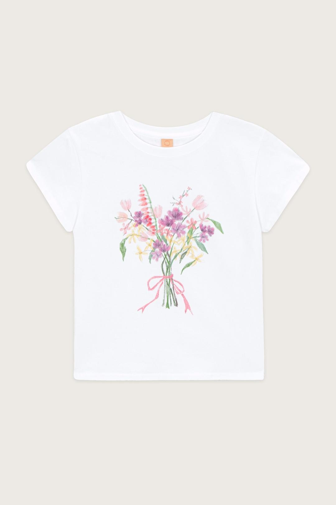 Bouquet Cap Sleeve T-Shirt (Pink)