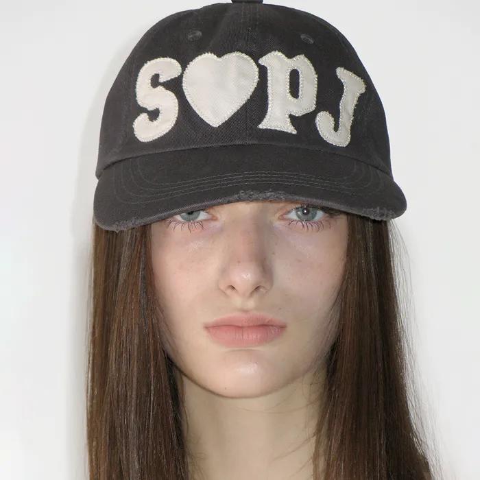 WASHED SBPJ PATCH CAP, CHARCOAL