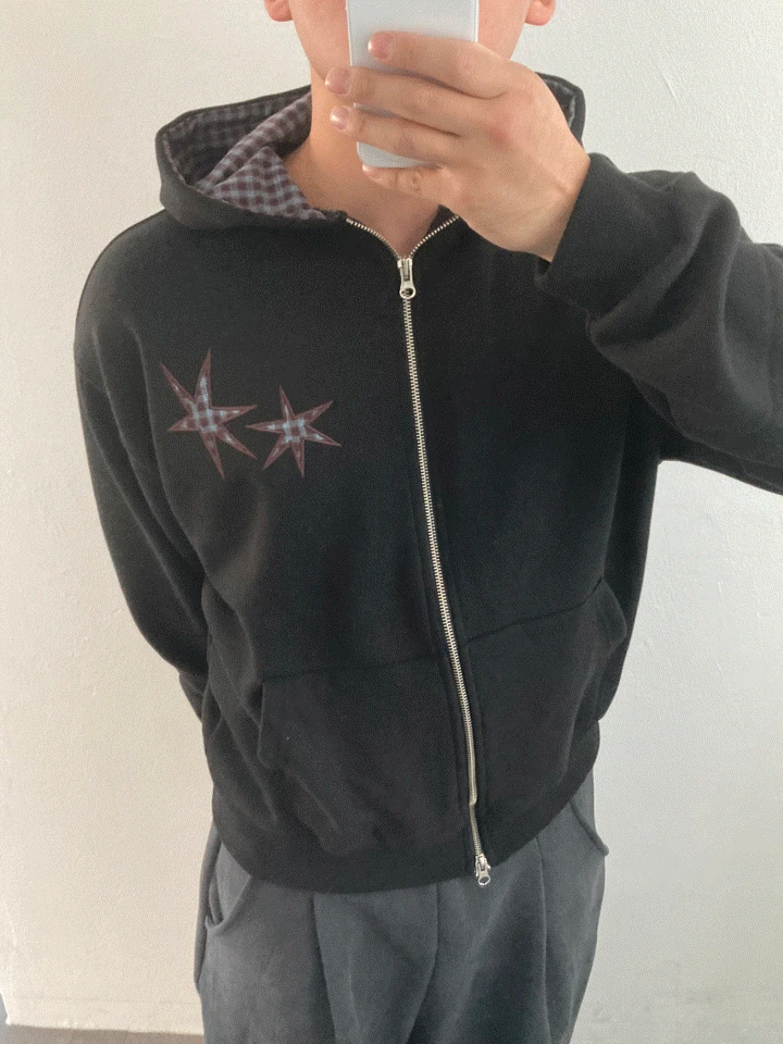 기모) deux hood zip-up (2color)