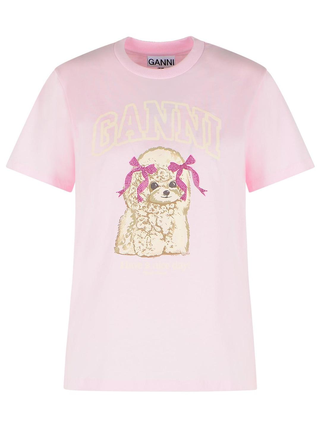 핑크 코튼 티셔츠