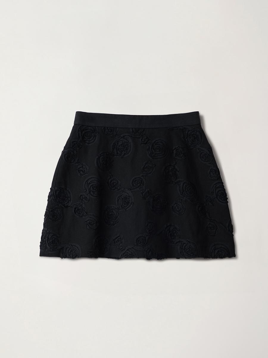 Black Rose Mini Skirt (Black)