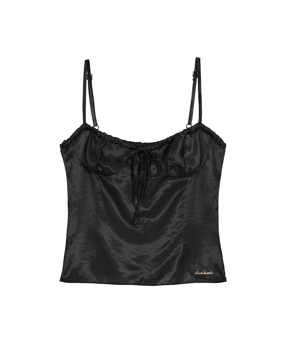 Satin Slim Sleeveless [Black]