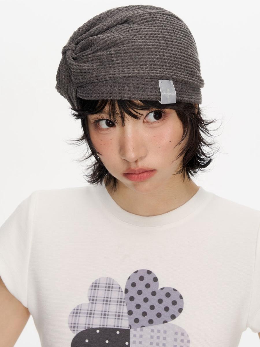 NECY STUDIO Waffle Pleats Beanie