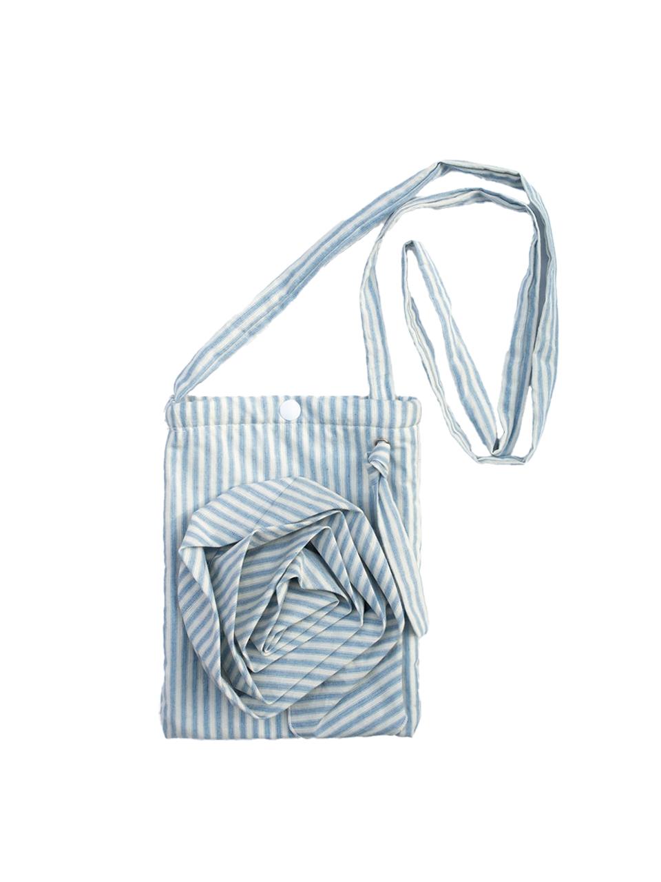 블루밍 로즈 스트라이프 백 - 블루
