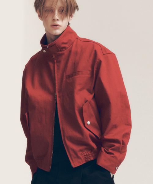 투웨이 집업 해링턴 자켓 레드