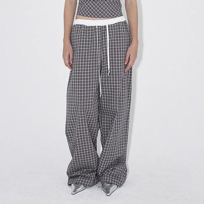 CHECK SUMMER PANTS (BROWN)