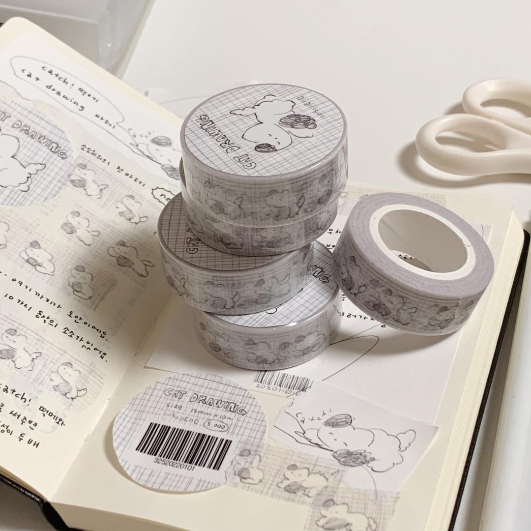 [마스킹테이프] cat drawing