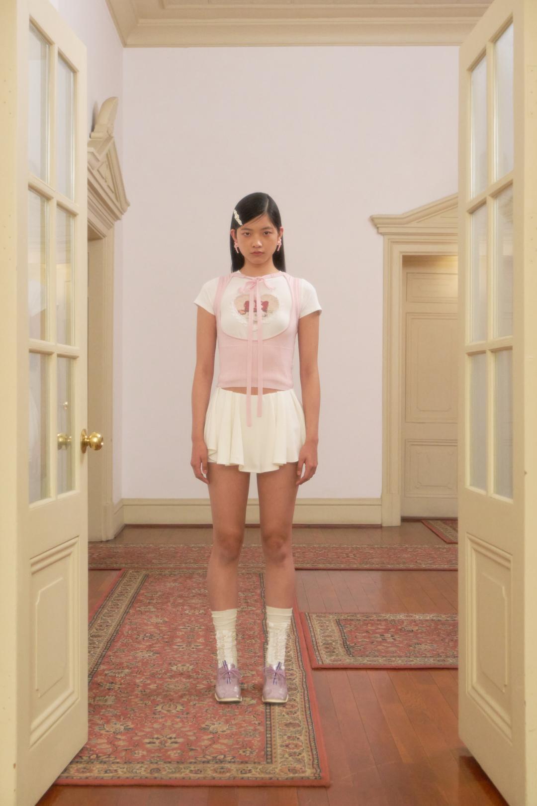 (바로 발송)  Two-way Knit Vest (Pink)