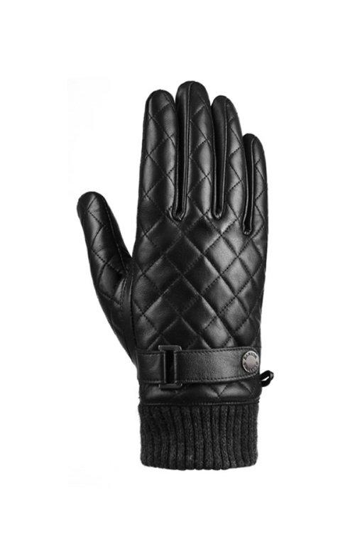 풀터치 퀼팅 가죽장갑 Black