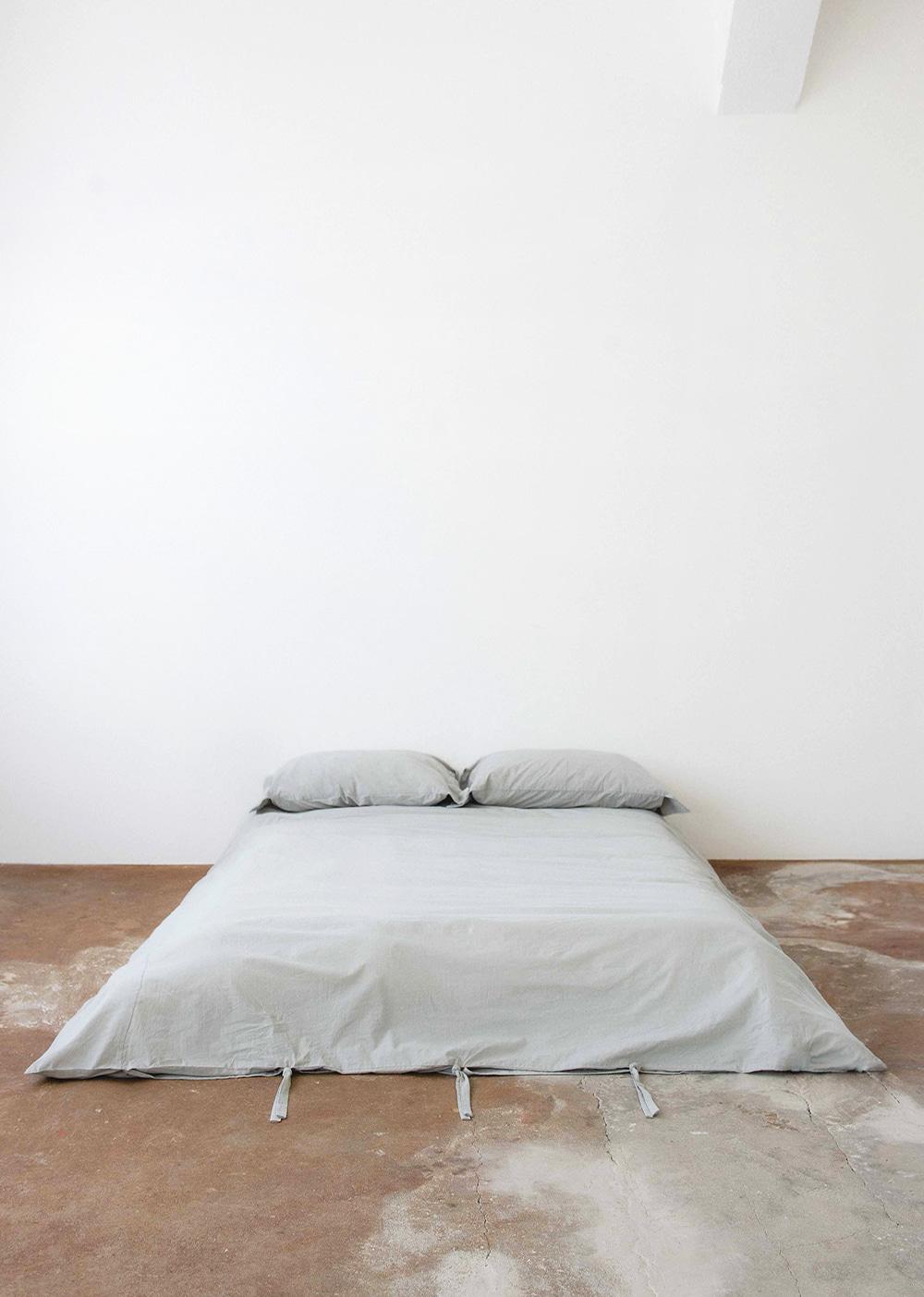 Flap cotton cover - grayish blue