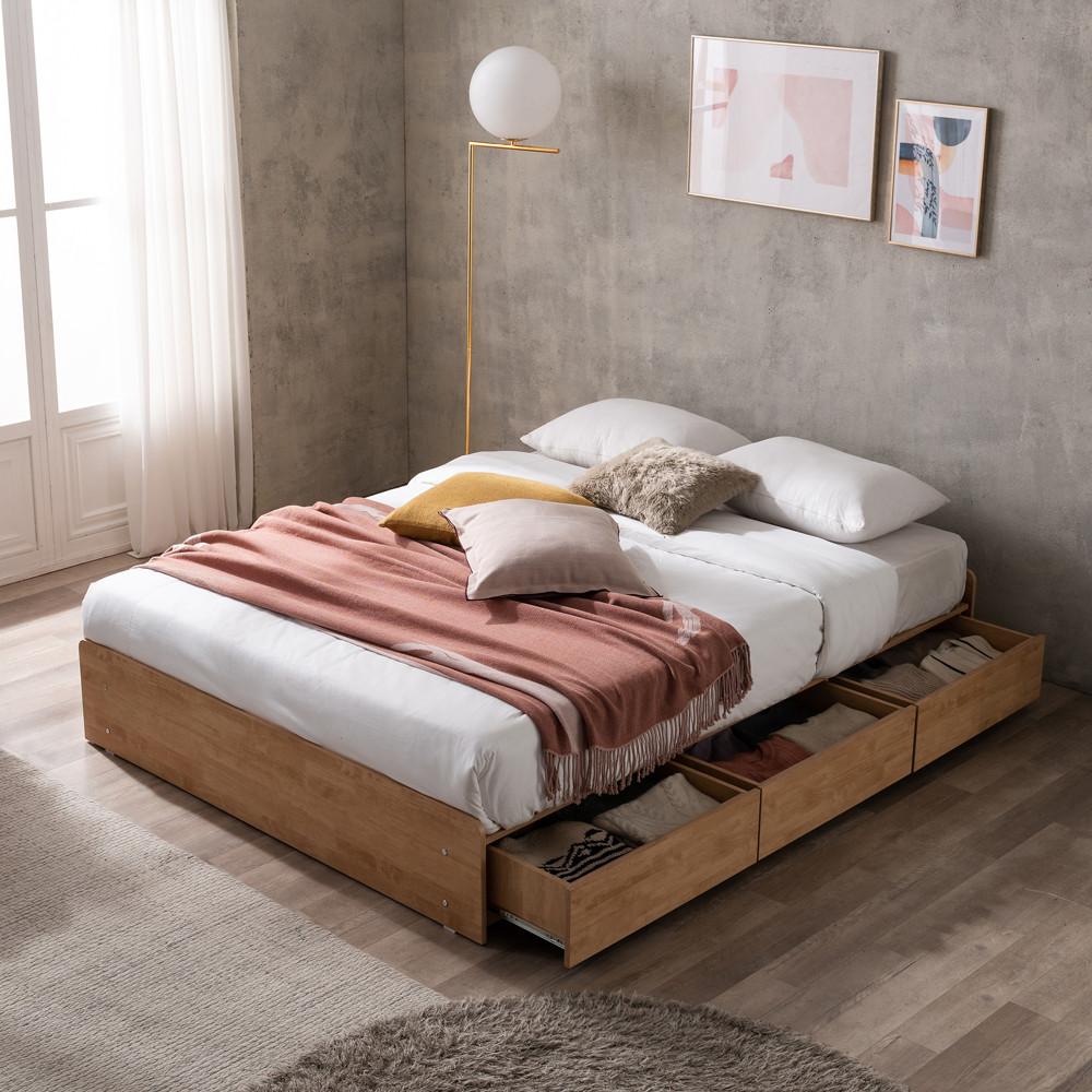 슈퍼홈 네이쳐 무헤드 3단 빅 수납 침대 프레임 SS Q