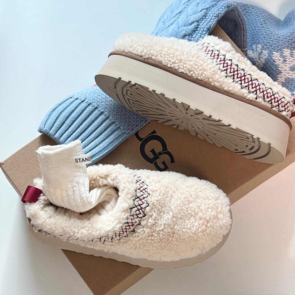 미국 UGG /  플랫폼 타즈 스티치 내츄럴 우먼스