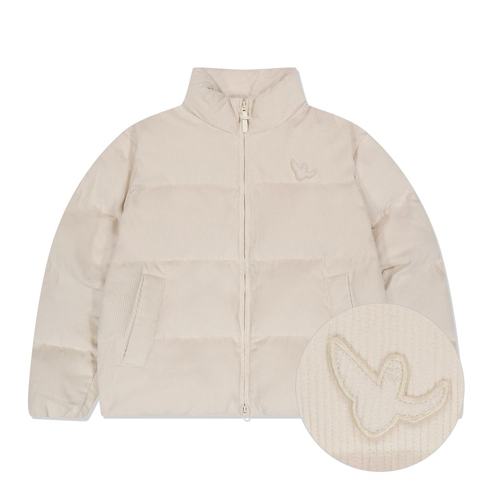 엔젤 자수 코듀로이 숏푸퍼 아이보리