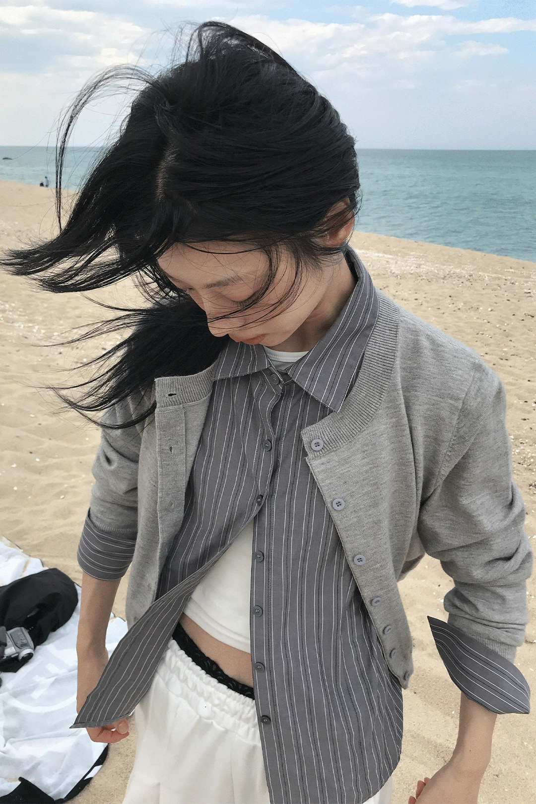 MIA STRIPE CROP SHIRT
