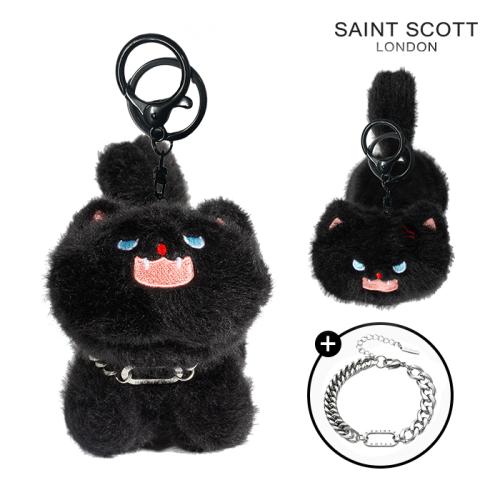 STJ-KR007SET  나 오늘 좀 삐딱해 검은 고양이 2종 세트+팔찌