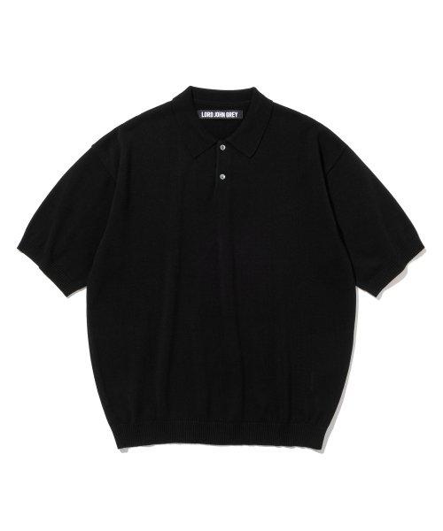 short sleeve polo knit black