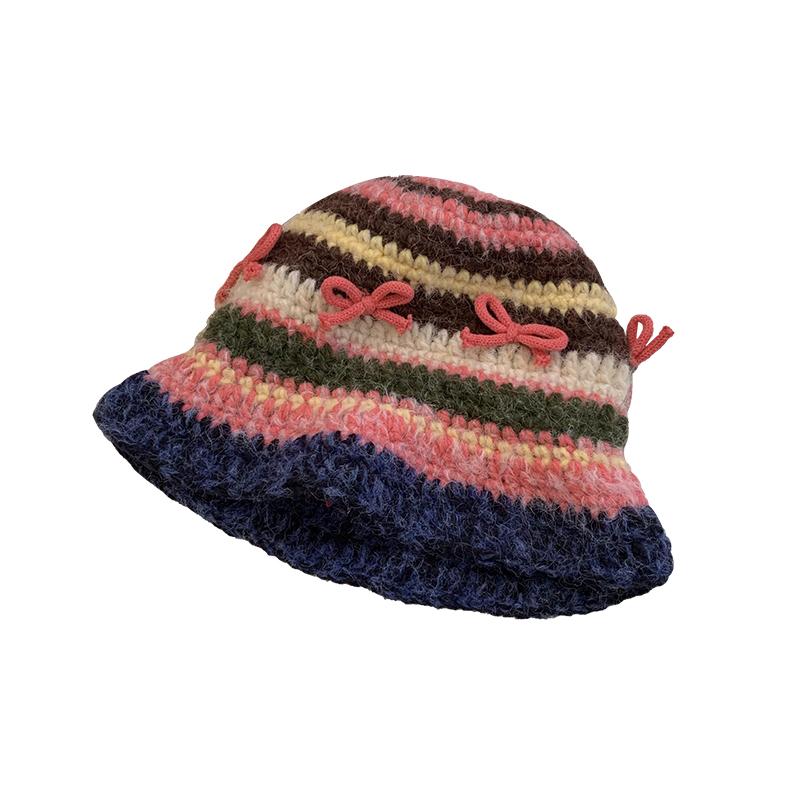 Ribbon hat 러블리 리본 니트 버킷햇