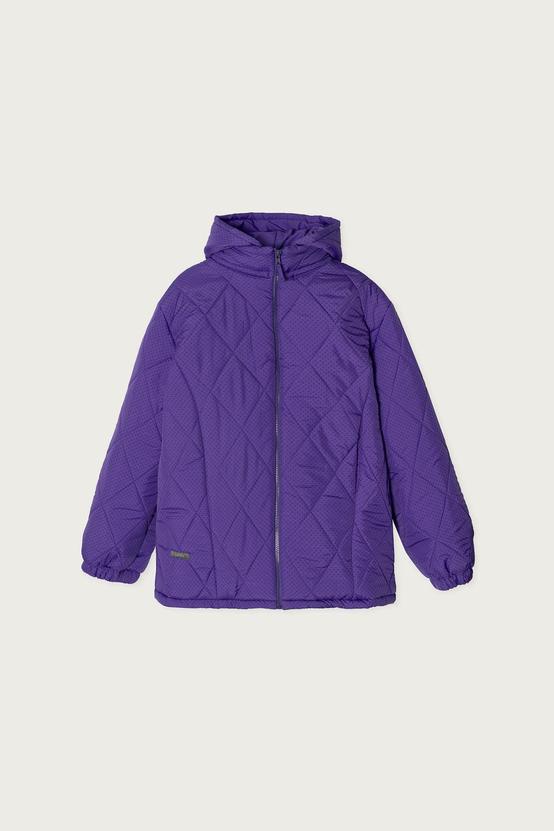 HOODED QUILTED JUMPER GRAPE