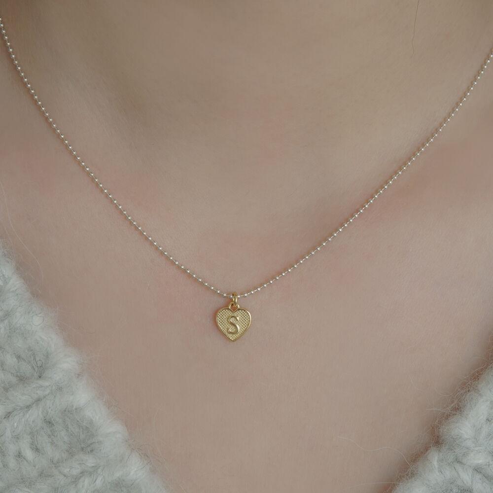 [SILVER] HEART INITIAL P SV B CHAIN N (2 COLORS)