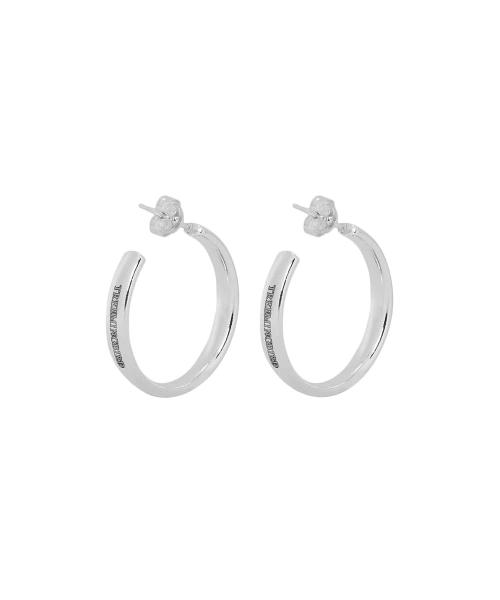 Stamp Logo Open Earrings [ Silver ]