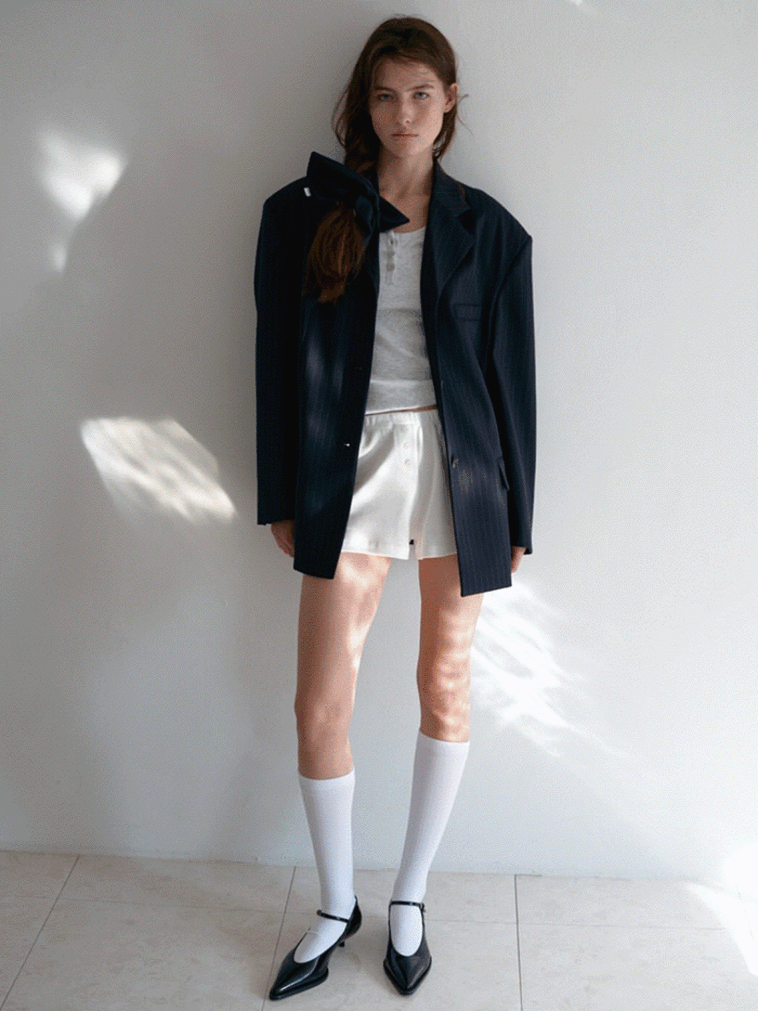 메틸 brass hair scrunch set boxy jacket (2colors)