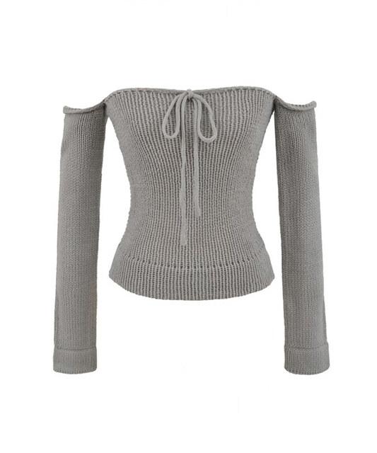 당일출고  (M) 로망스 리본 오프숄더 니트