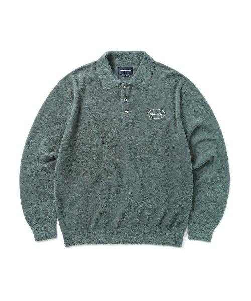 E/T-Logo Shaggy Polo Dark Sage