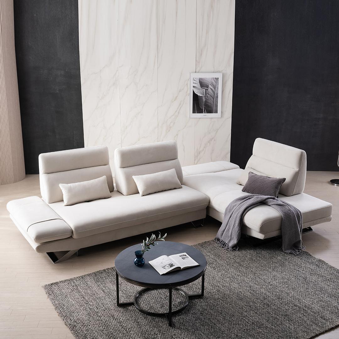 [특가행사상품][조야패브릭] 보니타 코너카우치 기능성 패브릭 스윙 와이드 소파