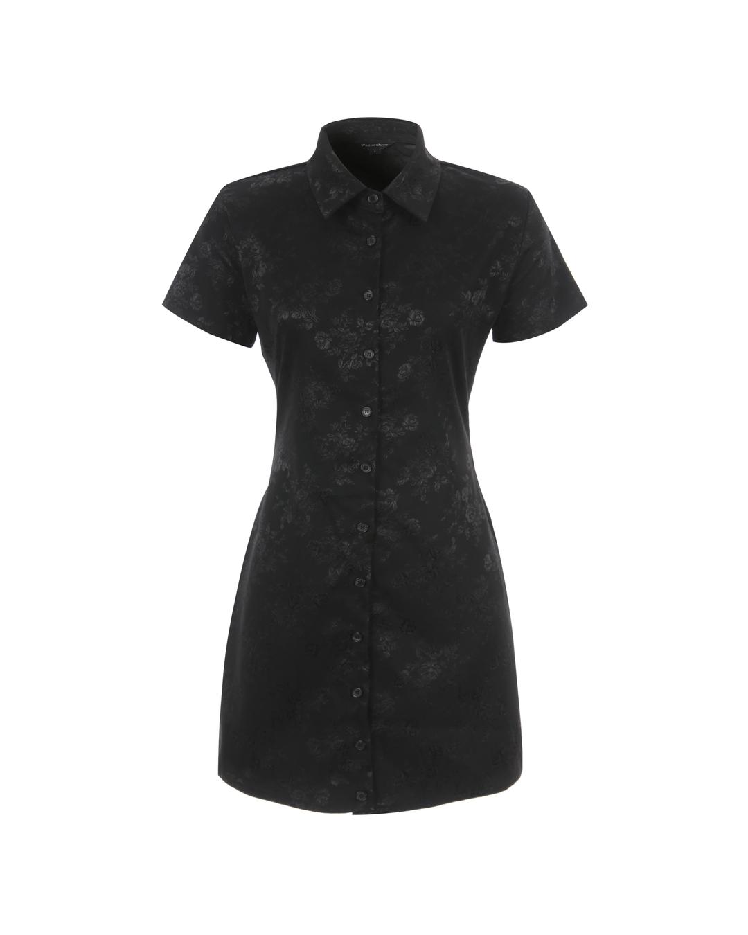 Jacquard shirt one-piece 001