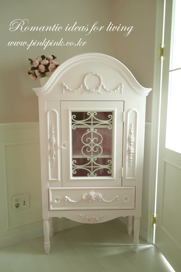 쉐비 웨이브 디스플레이 캐비넷 - 핑크