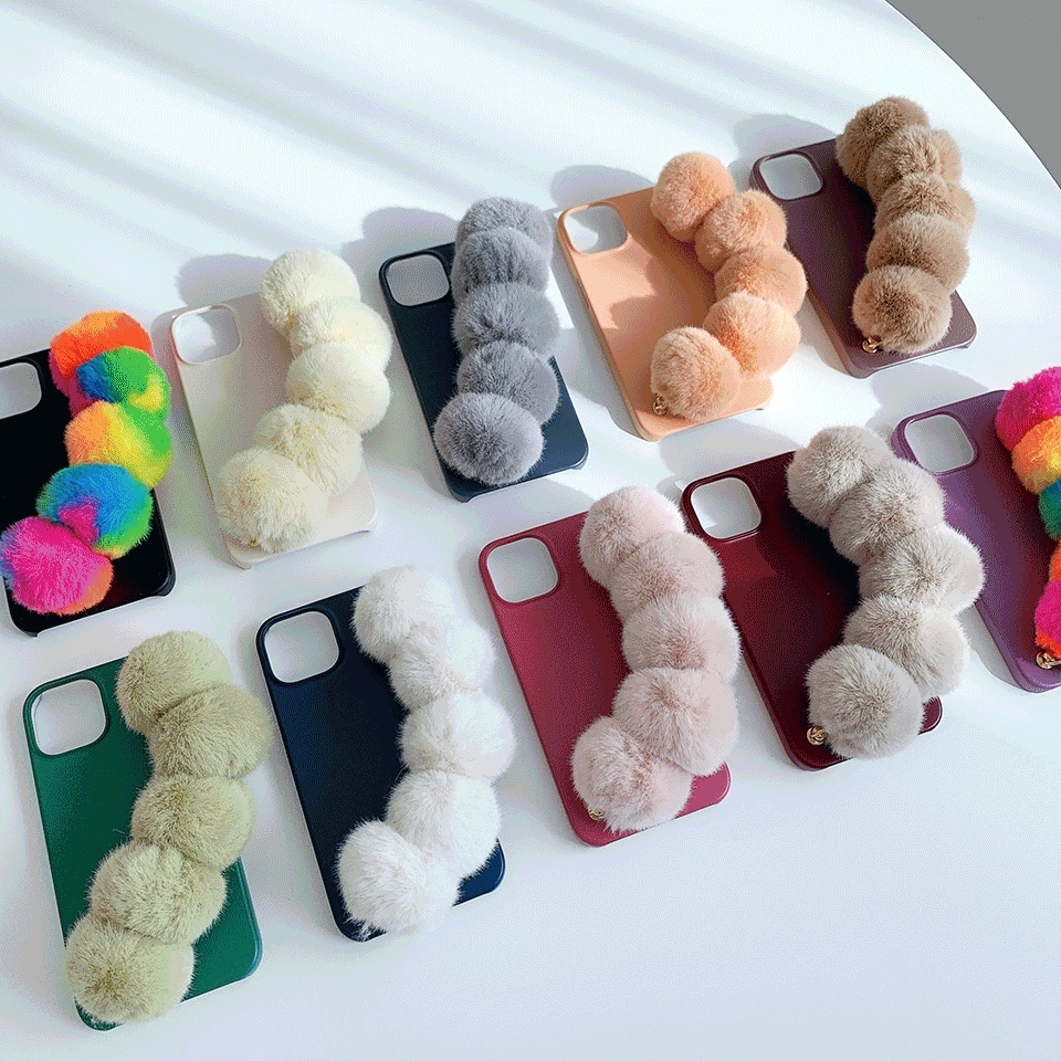 무지웜 케이스 밍크볼 스트랩 세트 10color (전기종 제작) / 손이 이뻐보이는 마법♥