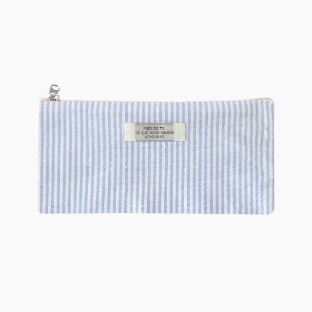 Pencil Case, Cloud Blue Stripe