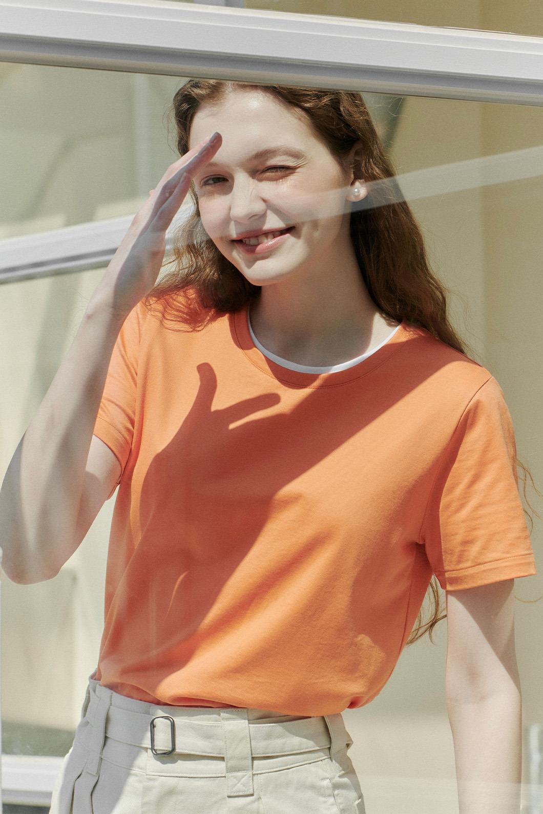 W_시그니처 클래식 & 베이직 핏 반소매 티셔츠 (180gsm)