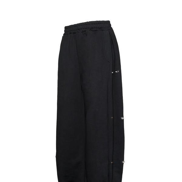 SIDE SNAP WIDE C/P HEAVY SWEAT PANTS BLACK