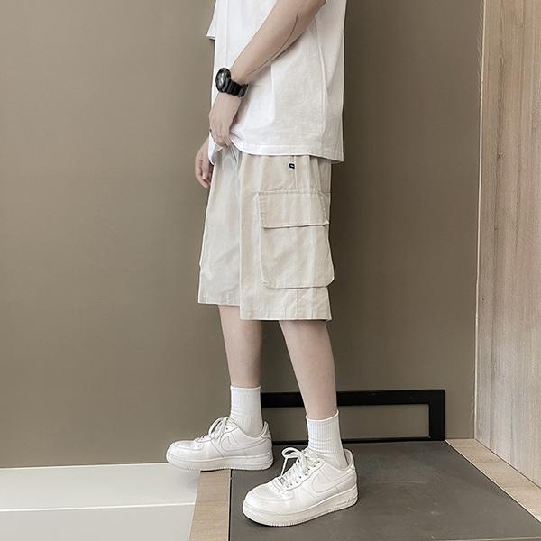 카고 반바지 여자 남자 5부 포켓 여름 밴딩 면바지