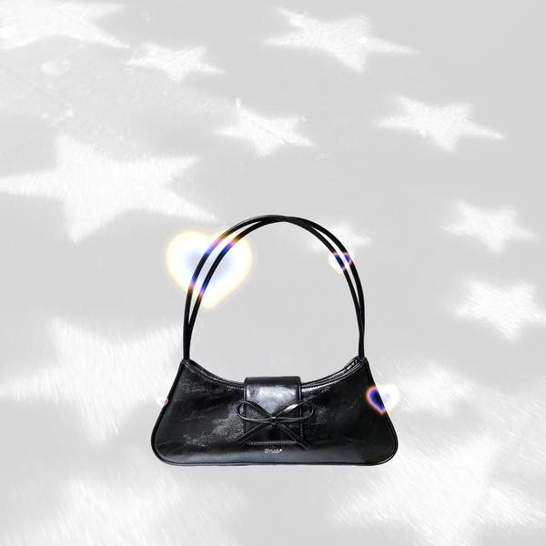 [추후 재입고예정][10% OFF] Bow Small Baguette  리본 스몰 바게트백 - 2A.M. black