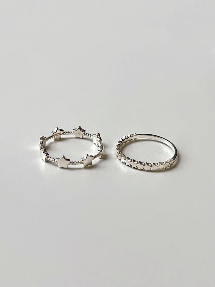 [실버925] 심플 스타 라인 반지 (2type)