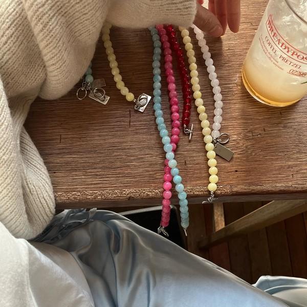 bitteschon  - jade necklace 제이드 목걸이 (5 colors)