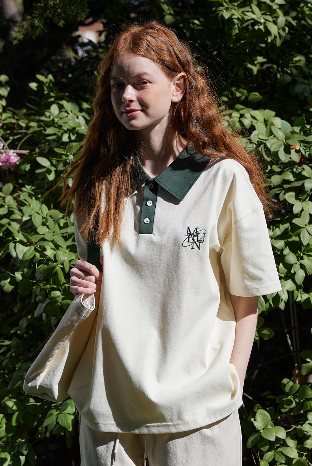 [5/13-예약 출고]MUBN Coolcotton Needlework Collar T-shirts_Cream