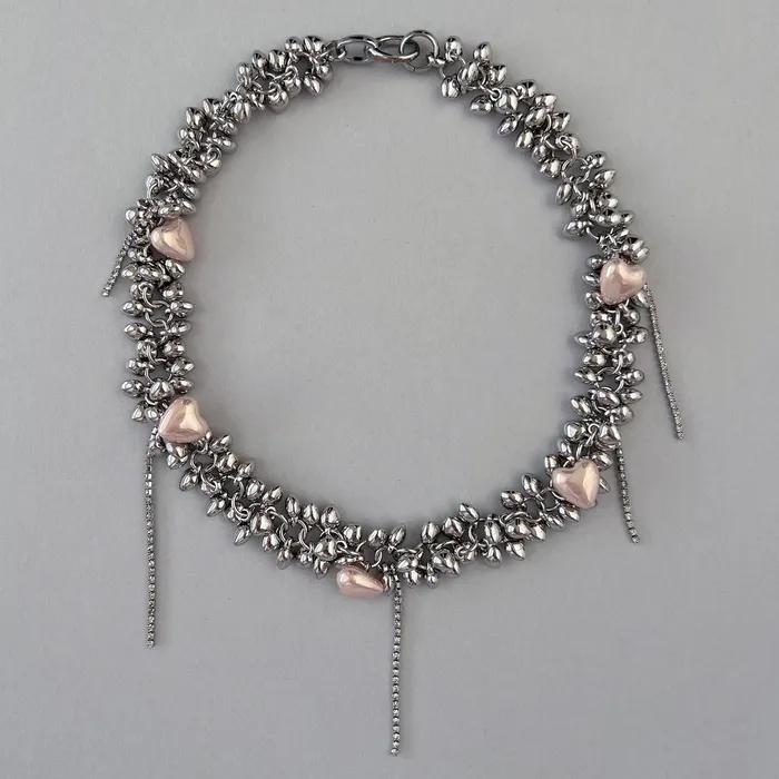 Moonstruck Pink Hearts Necklace
